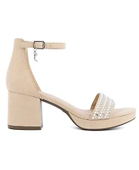 Juicy Couture Women's Nelly Rhinestone Two-Piece Platform Dress Sandals