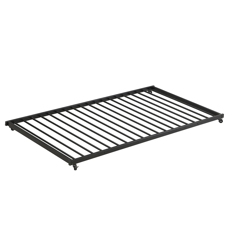 Streamdale Silver Metal Bunk Bed with Trundle and Storage