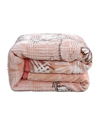 Clara Clark Heavy & Warm Korean Style Reversible Printed Raschel Mink Bed Blanket