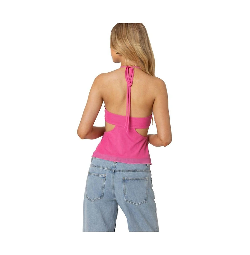 Edikted Duo cutout mesh halter top