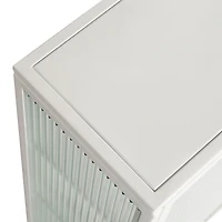 Streamdale Modern Glass Door Wall Cabinet with Three-tier Storage