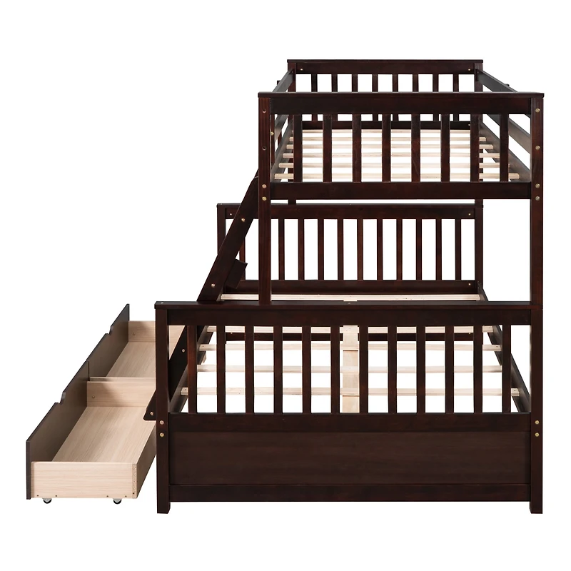 Streamdale Twin-Over-Full Bunk Bed With Ladders And Two Storage Drawers