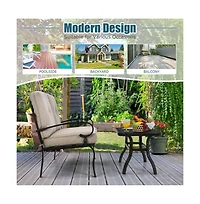 Sugift 2 Pieces Patio Loveseat Bench Table Furniture Set with Cushioned Chair