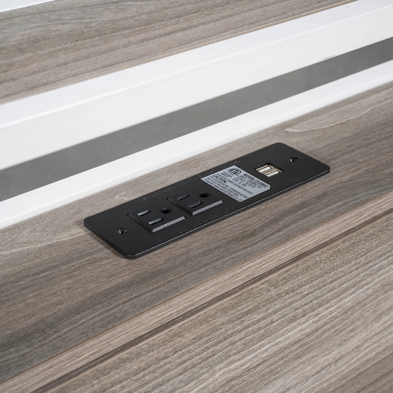 Streamdale Queen Metal Platform Bed w/ Trundle, USBs