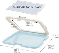 Iris Usa Holder, Fits 23"x23" or Larger, Medium, Puppy Dog Pad Hoder, Secured Latches, Non-Skid Rubber Feet, High Polish Finish for Easy Cleaning, Lea