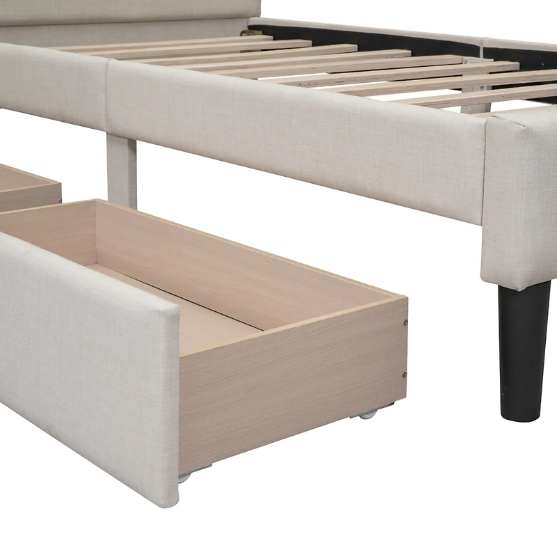 Streamdale Twin Upholstered Platform Bed With 2 Drawers