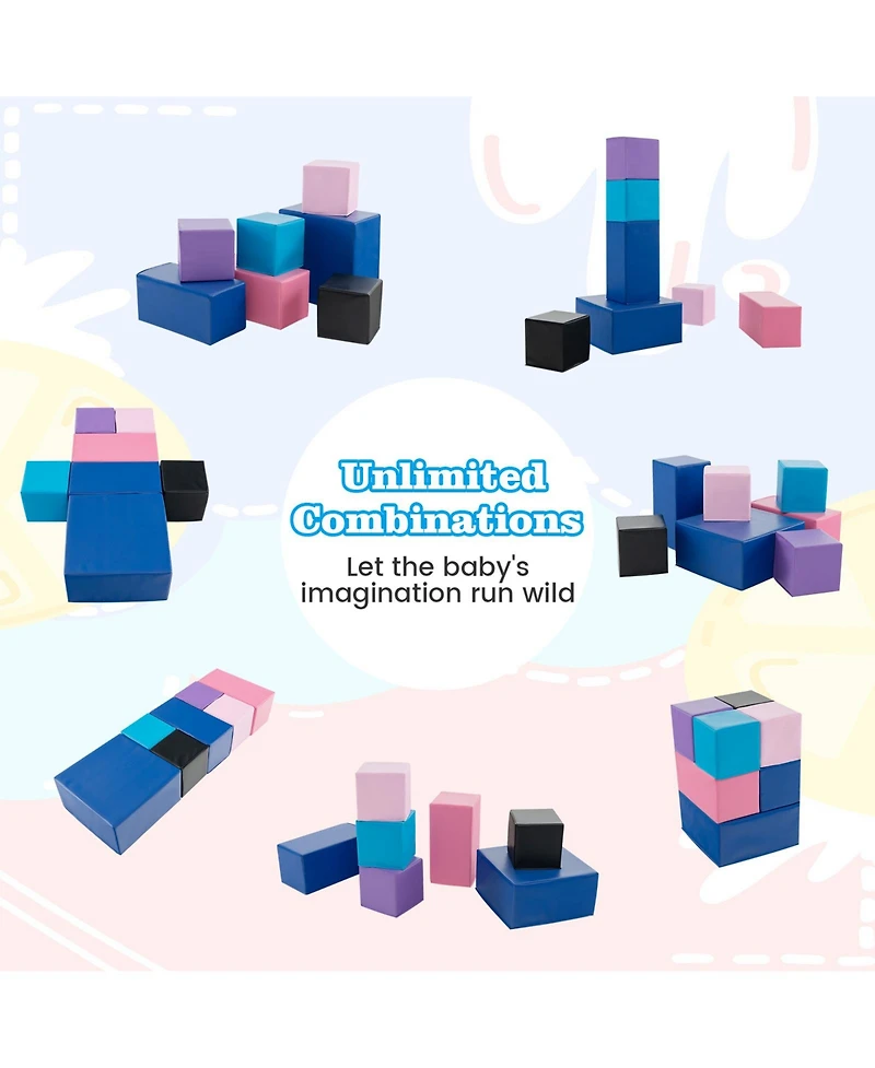 7-Piece Big Foam Building Blocks for Toddlers and Kids