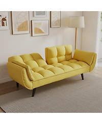 Streamdale Furniture Comfortable 57" Yellow Sofa with Throw Pillow