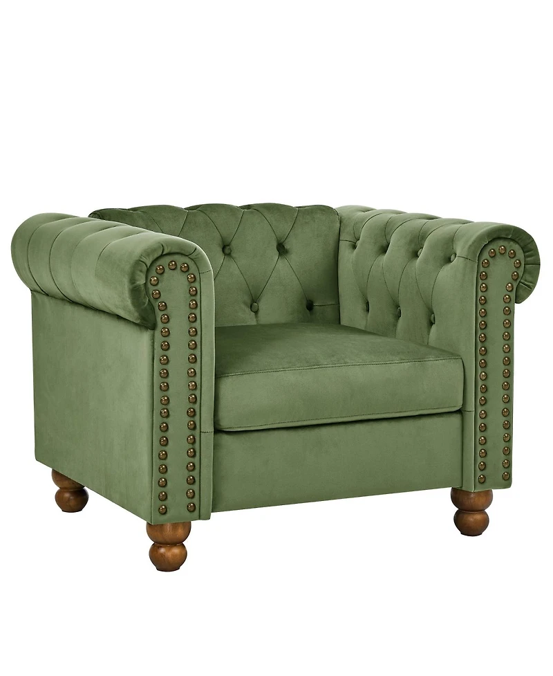 Streamdale Furniture Green Velvet Tufted Sofa Settee