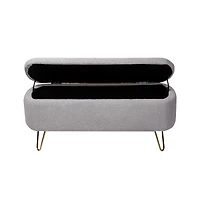 Streamdale Furniture Storage Ottoman Bench For End Of Bed Gold Legs, Modern Faux Fur Entryway Bench