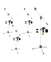 5 Core Microphone Stand Floor 4 Pcs Adjustable w Extending Telescoping Boom Arm