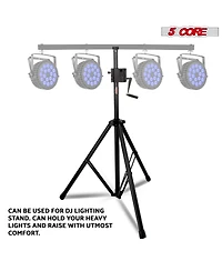 5 Core Speaker Stand Pair Tripod Tall Crank Up Height Adjustable Heavy Duty Floor Stands 35mm Pa Pole Mount