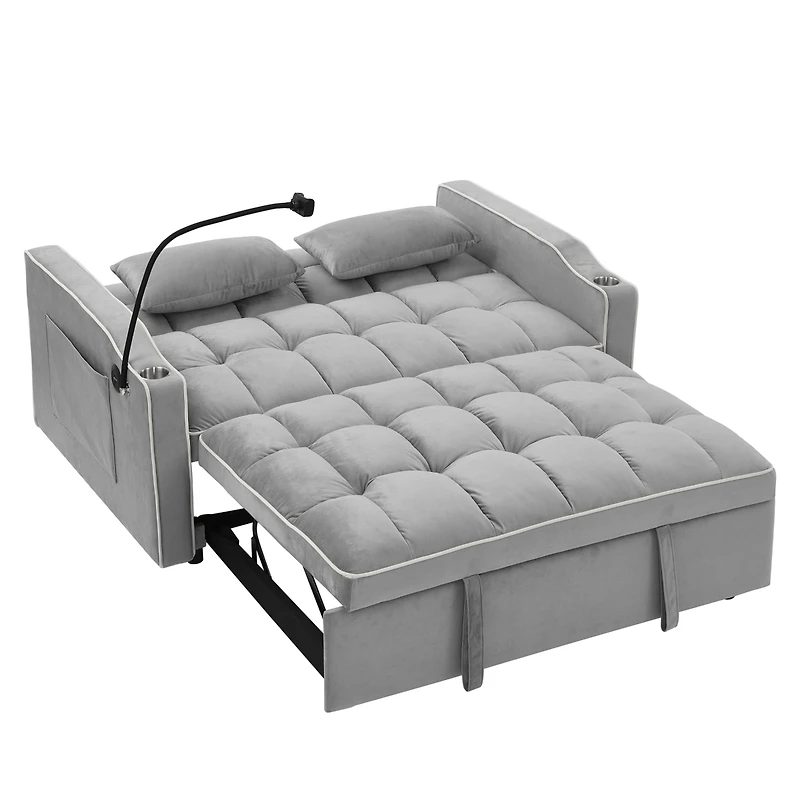Streamdale Furniture 55.51 Inch Versatile Foldable Sofa Bed In 3 Lengths, Modern Sofa Sofa Sofa