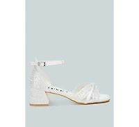 Cinnabon Pearl Embellished Strappy Sandals