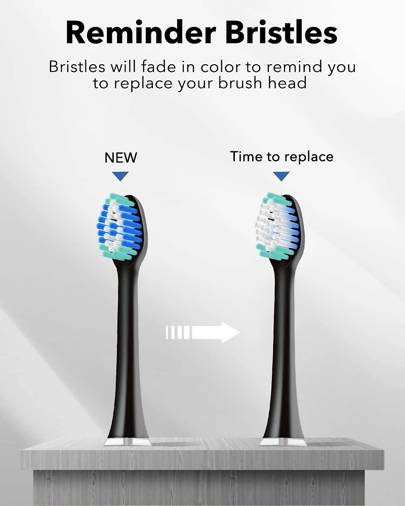 MySmile Electric Toothbrush for Adults, Rechargeable Sonic Electronic with 6 Brush Heads and Travel Case, 2 Mins 5 Modes Smart Timer, 48000