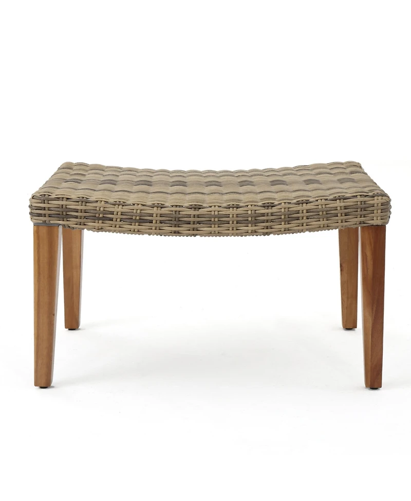 Streamdale Furniture Cozy Transitional Wicker Ottoman for Outdoor Spaces