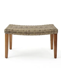 Streamdale Furniture Cozy Transitional Wicker Ottoman for Outdoor Spaces