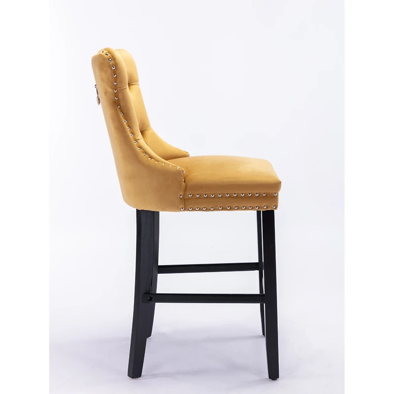 Streamdale Furniture Handcrafted Velvet Barstools with Supportive Backrest