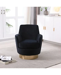 Simplie Fun Plush Velvet Swivel Accent Chair, 360° Adjustable, for Living Room, Bedroom