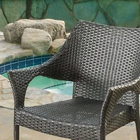 Streamdale Furniture Mirage Grey Pe Wicker Stacking Armchair
