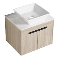Streamdale 24" Modern Design Float Bathroom Vanity With Ceramic Basin Set