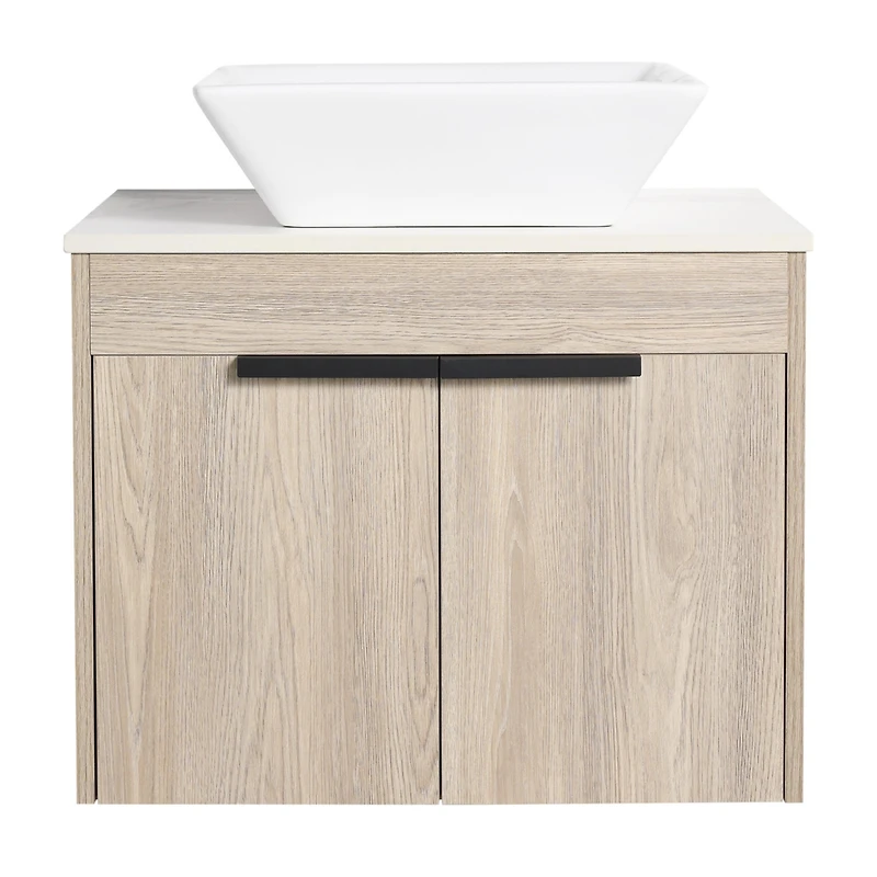 Streamdale 24" Modern Design Float Bathroom Vanity With Ceramic Basin Set