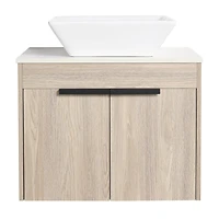 Streamdale 24" Modern Design Float Bathroom Vanity With Ceramic Basin Set