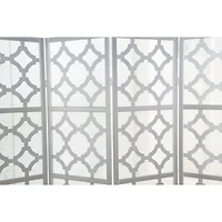 Streamdale Furniture Quarterfoil infused Diamond Design 4-Panel Room Divider, Silver