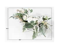 Faux 10 Inch Rose & Fern Potted Arrangement