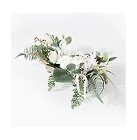 Faux 10 Inch Rose & Fern Potted Arrangement