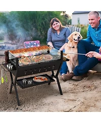 Vebreda Barbecue Charcoal Grills with Wind Guard Seasoning Racks