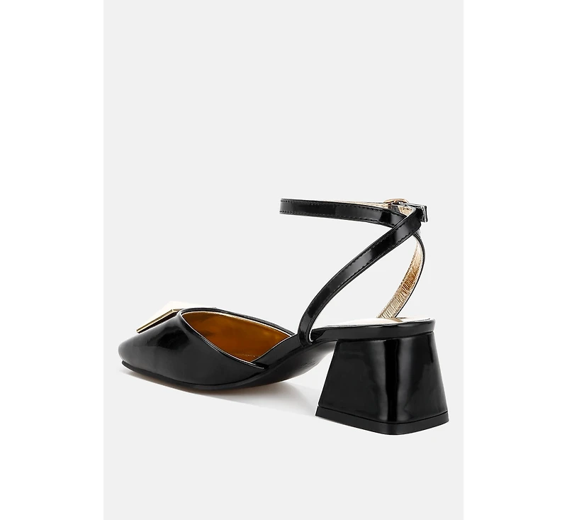 Griselda Brooch Detail Ankle Strap Sandals