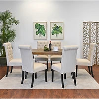 Streamdale Furniture 7-Piece Dining Set, Hairpin Dining Table with 6 Chairs, 4 Color Options