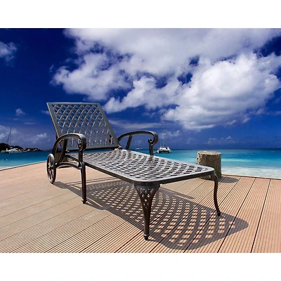 Streamdale Rust-Resistant Aluminum Cast Lounge Chair with Adjustable Backrest