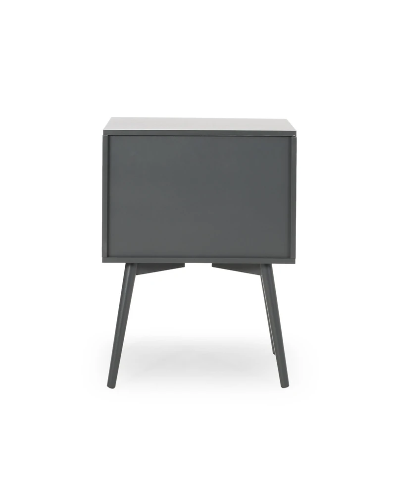 Streamdale Mid-Century Modern Side Table with Drawer and Open Shelf Storage