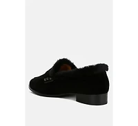 Allie Fur Trim Suede Loafers