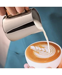 Zulay Kitchen Milk Frother Pitcher Stencil Stirrer Set