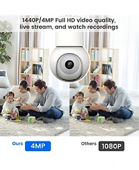 Eco4Life Smart Wi-Fi 2K/4MP Ptz Light Bulb Security Camera