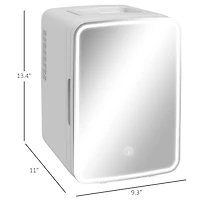 Mini Fridge with Led Mirror Cooler and Warmer Ac/Dc Powe Skincare Fridge