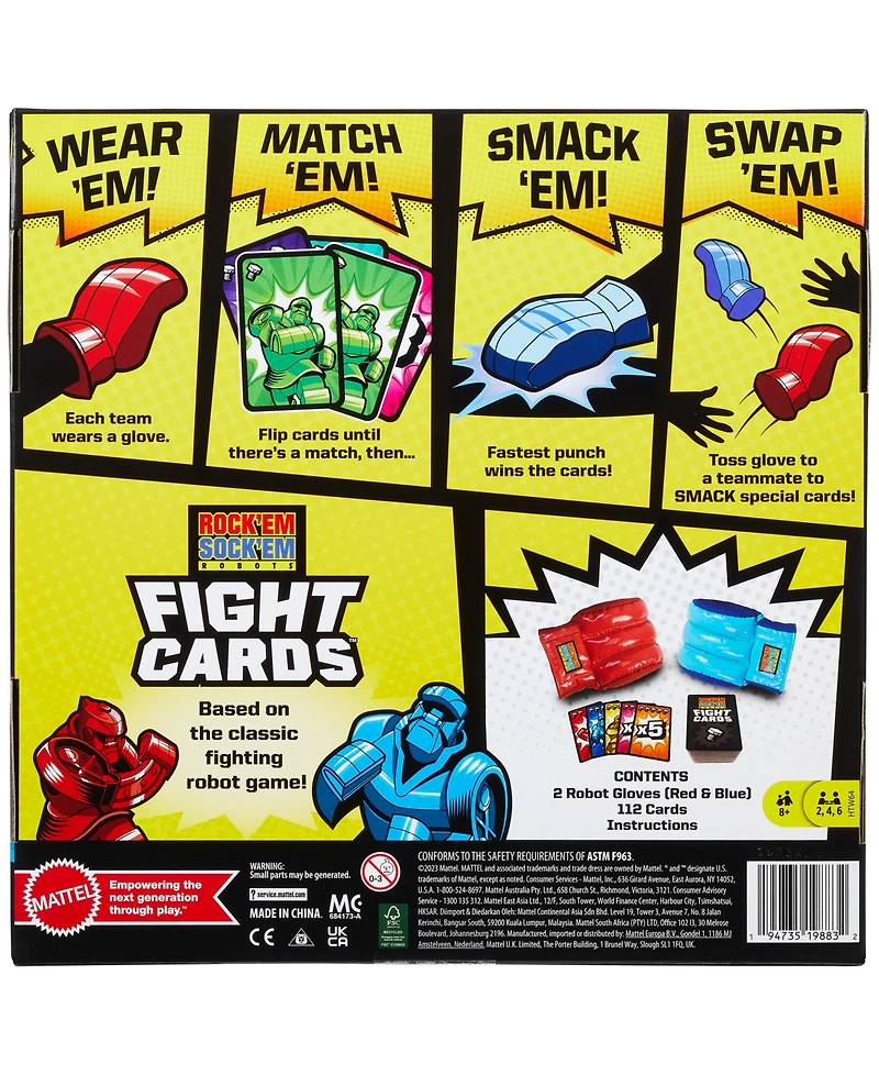 Mattel Rock 'Em Sock 'Em Robots Fight Cards Card Game