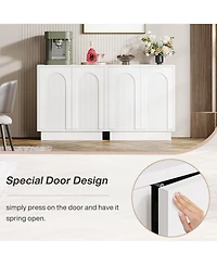 Tribesigns Sideboard Buffet Cabinet with Storage Set of 2, 57.4-Inch White Sideboard Cabinet Credenzas for Living Room, Modern Kitchen Cabinet Buffet