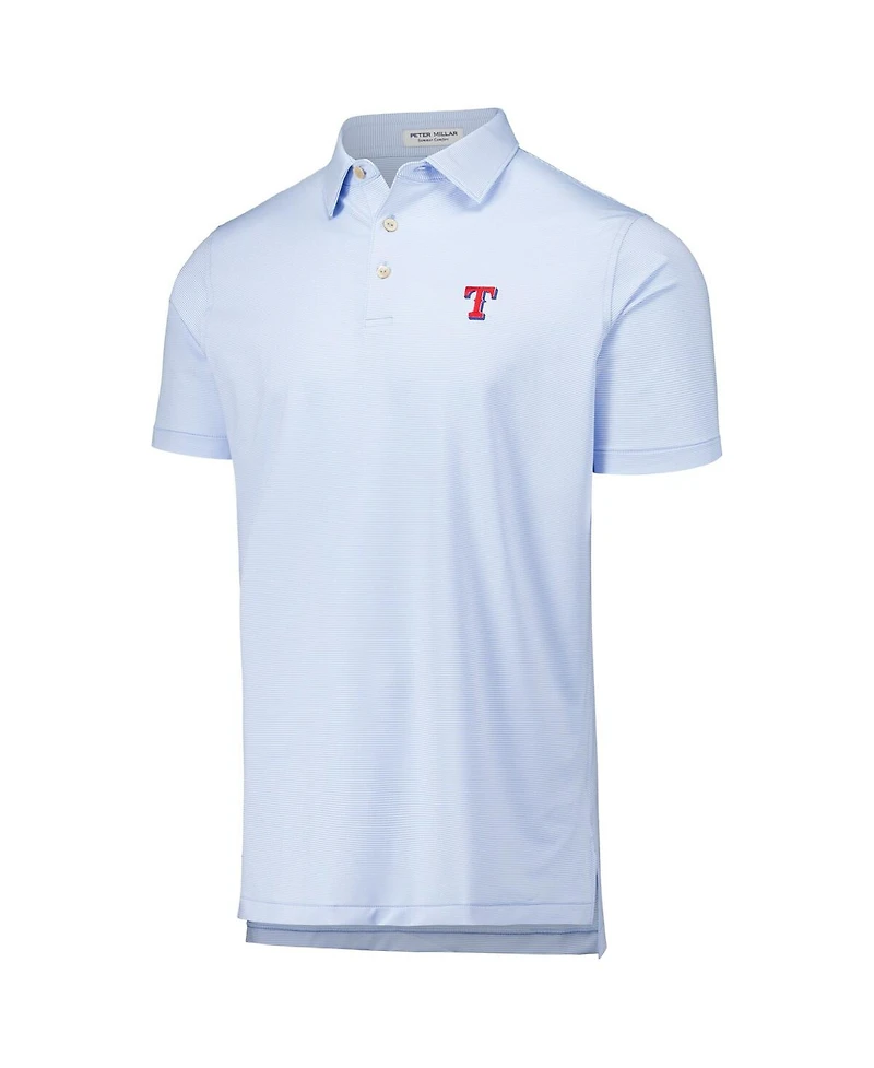 Peter Millar Men's Light Blue Texas Rangers Jubilee Stripe Stretch Jersey Polo