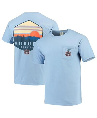 Image One Men's Blue Auburn Tigers Landscape Shield Comfort Colors Pocket T-Shirt