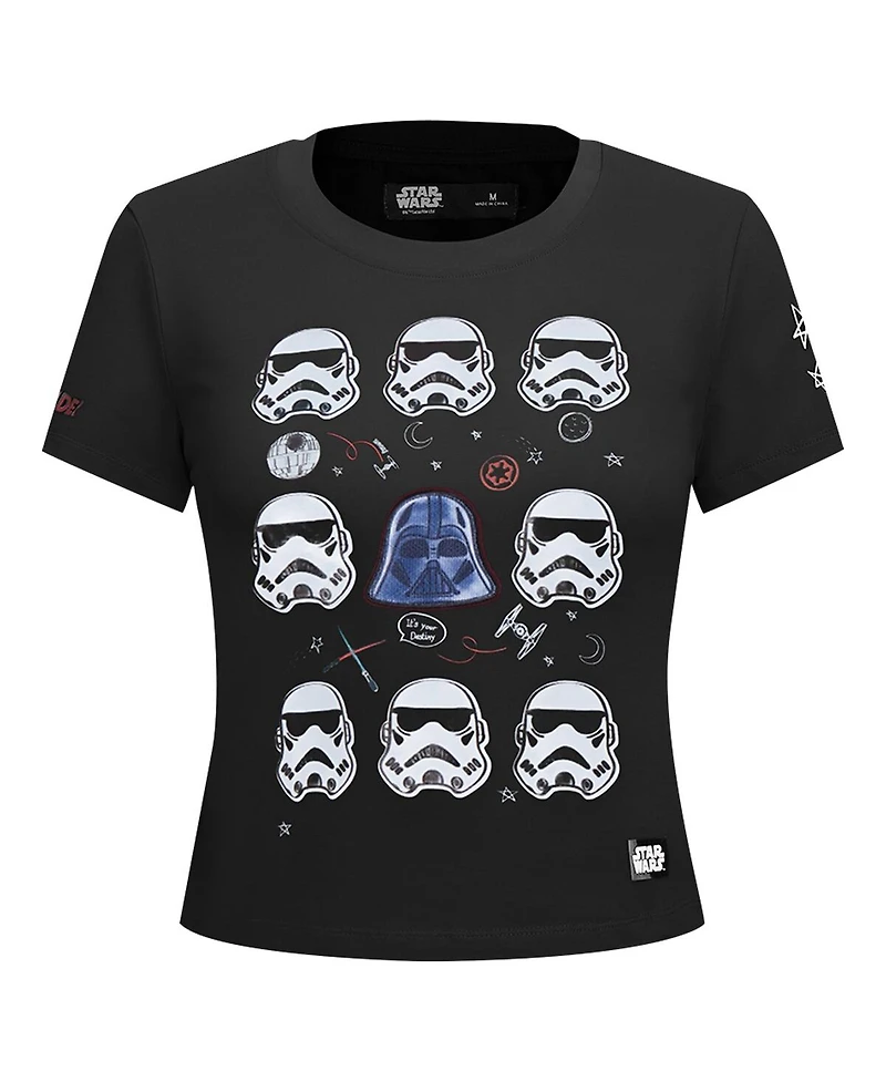 Freeze Max Women's Black Star Wars Babydoll Cropped T-Shirt