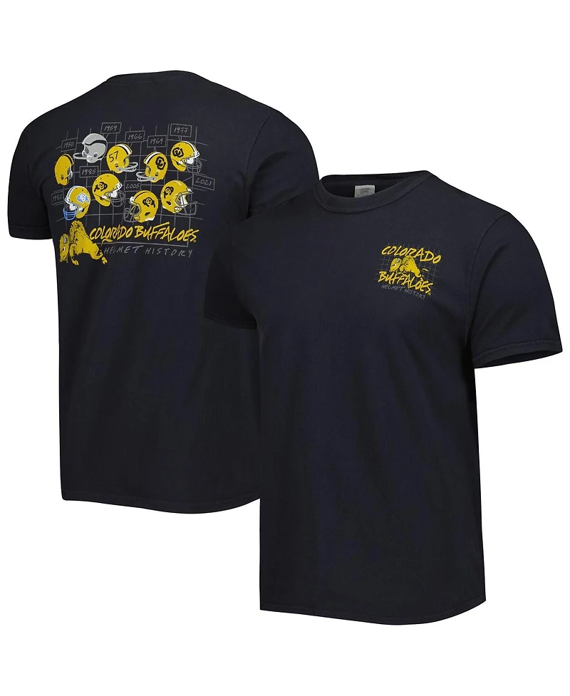 Image One Men's Black Colorado Buffaloes Vault Helmet History Comfort T-Shirt