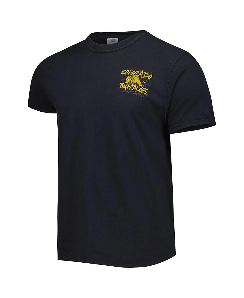 Image One Men's Black Colorado Buffaloes Vault Helmet History Comfort T-Shirt