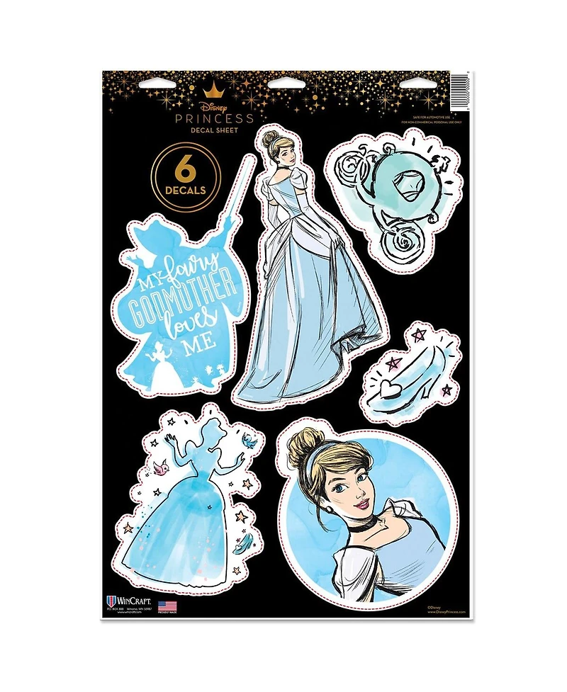 Wincraft Cinderella Disney Princess 11" x 17" Multi-Use Decal Sheet