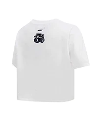 Pro Standard Women's White Jackson State Tigers Classic Three-Hit Boxy Cropped T-Shirt