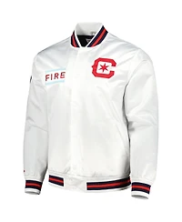 Mitchell & Ness Men's White Chicago Fire City Full-Snap Satin Jacket