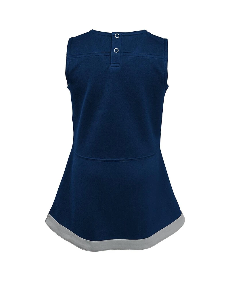 Outerstuff Girls Preschool Navy Dallas Cowboys Two-Piece Cheer Captain Jumper Dress with Bloomers Set